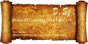 Dobránszky Szilárd névjegykártya